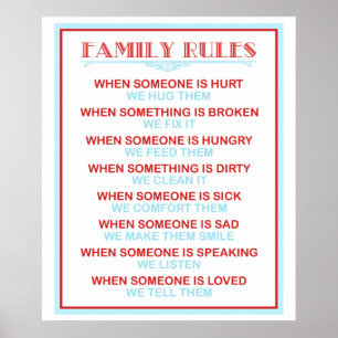 Family Rules print or poster
