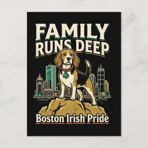 Family Runs Deep Boston Irish Beagle Postcard