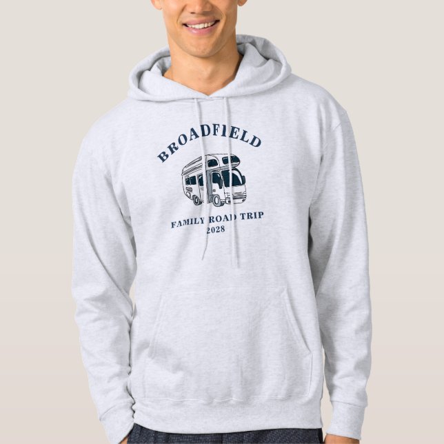 Family RV Camper Road Trip Reunion Matching Dad Hoodie (Front)