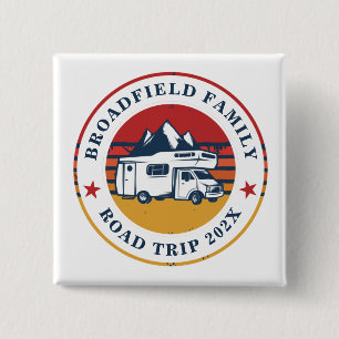 Family RV Road Trip Matching Custom Keepsake 15 Cm Square Badge
