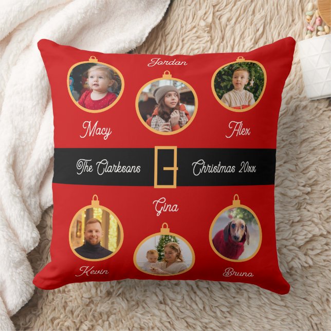 Family Santa Belt Custom Christmas Holiday Cushion (Blanket)
