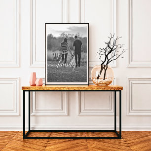 Family Script B&W Photo Poster