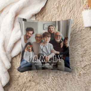 Family Script Collage Chic  Cushion