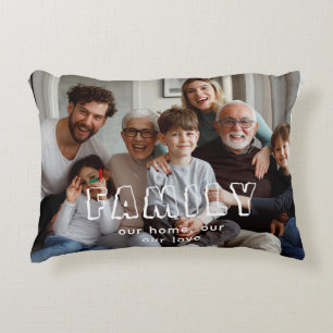 Family Script Collage Chic  Decorative Cushion