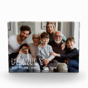 Family Script Collage Chic Photo Block