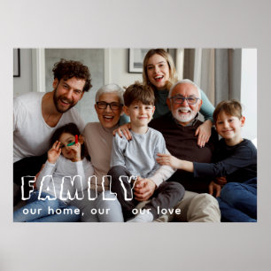 Family Script Collage Chic  Poster
