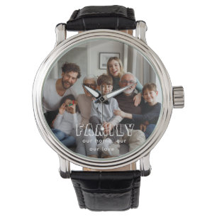 Family Script Collage Chic Watch