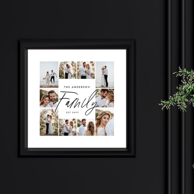 Family script elegant modern minimal photo collage poster (Creator Uploaded)