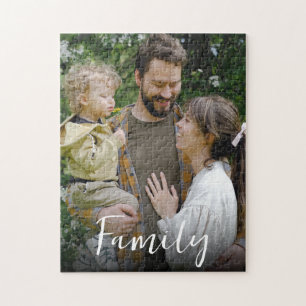 Family Script Font Custom Photo Jigsaw Puzzle