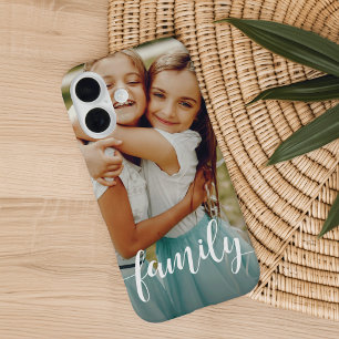 Family Script Overlay Photo iPhone 16 Case