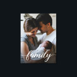 "Family" Script Personalised Family Photo Canvas<br><div class="desc">Immortalise your cherished family moments with our customisable stretched canvas, featuring a modern "Family" script type white overlay. This elegant canvas is not just a piece of art; it's a keepsake that beautifully captures the essence of your family's love and togetherness. Personalise this canvas with your favourite family photo, turning...</div>