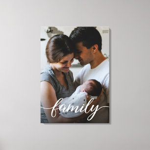 "Family" Script Personalised Family Photo Canvas