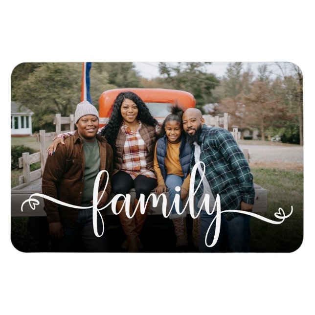 Family Script Photo  Magnet (Horizontal)