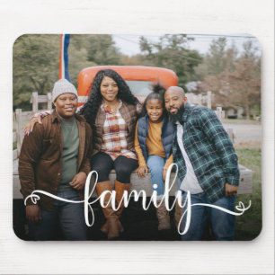 Family Script Photo  Mouse Mat