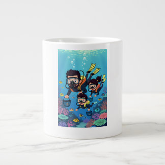 Family Scuba Diving Fun Large Coffee Mug