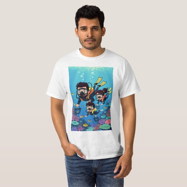Family Scuba Diving Fun T-Shirt (Front Full)