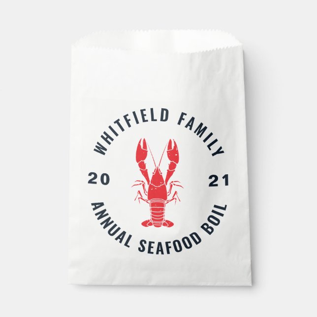 Family Seafood Boil Custom 4th of July Favour Bags (Front)