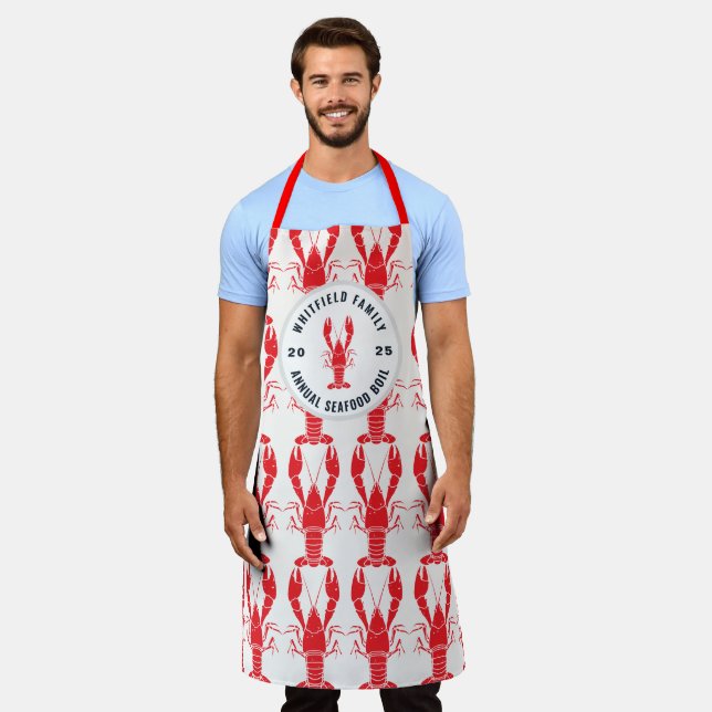 Family Seafood Boil Custom Annual Reunion Lobster Apron (Worn)