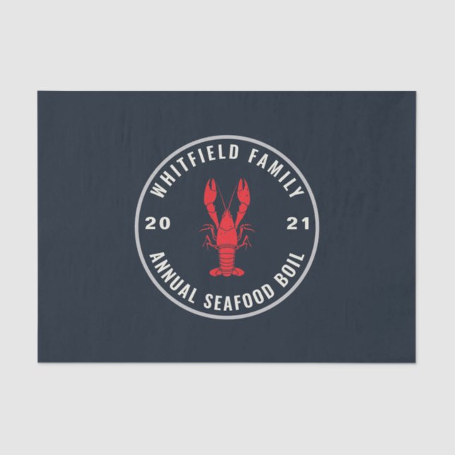 Family Seafood Boil Party 4th of July Custom Tissue Paper (Front)