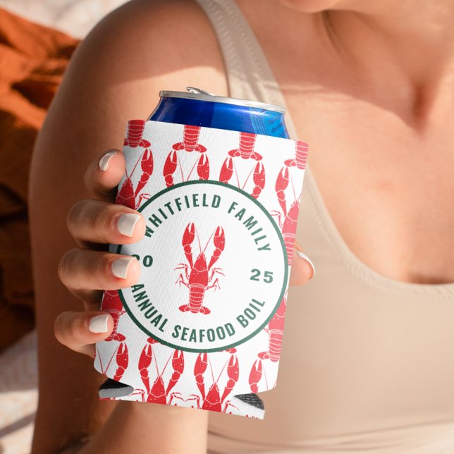 Family Seafood Boil Personalised Lobster Party Can Cooler (Family Seafood Boil Personalized Lobster Party Can Cooler)