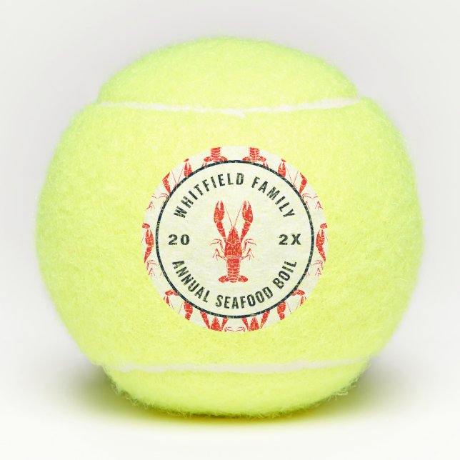 Family Seafood Boil Personalised Summer Games Tennis Balls (Front)