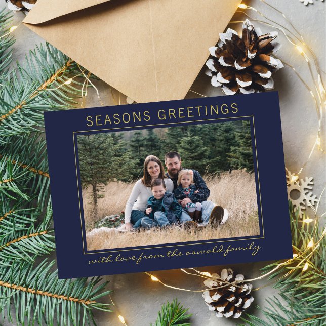 Family Seasons Greetings Holiday Photo Card (Creator Uploaded)