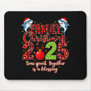 Family Shark Christmas 2025 Santa Merry Time Spent Mouse Mat