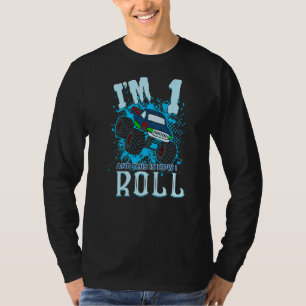 Family Siblings Monster Trucks Birthday I Am One 1 T-Shirt