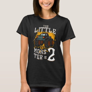 Family Siblings Monster Trucks Birthday I Am Two 2 T-Shirt