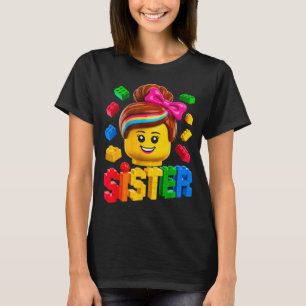 Family sister master builder building bricks T-Shirt