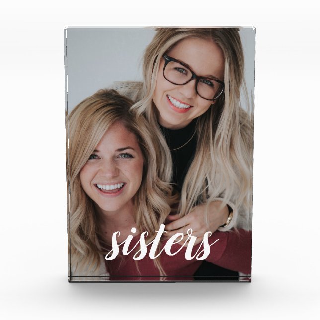 Family Sisters Personalised Photo Block (Front)
