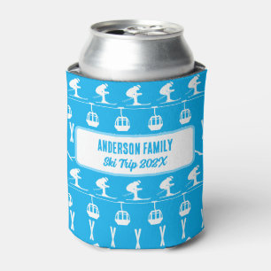 Family Ski Vacation Souvenir Can Cooler