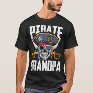 Family Skull Pirate Grandpa Jolly Roger Crossbones T-Shirt