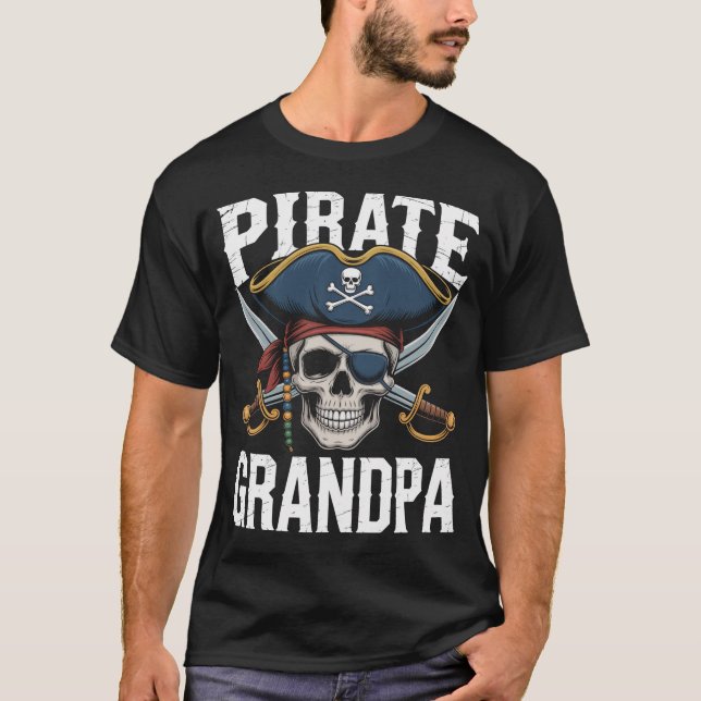 Family Skull Pirate Grandpa  T-Shirt (Front)