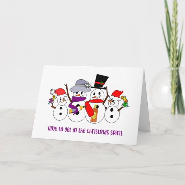 Family Snowman  Holiday Card (Front)