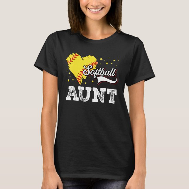 Family Softball Palyer Aunt Softball Mother Grandm T-Shirt (Front)