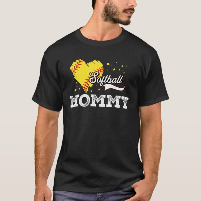 Family Softball Palyer Mommy Softball Mother Grand T-Shirt (Front)