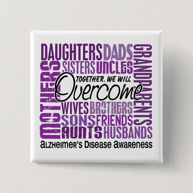 Family Square Alzheimer's Disease 15 Cm Square Badge (Front)
