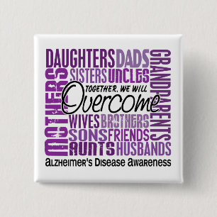 Family Square Alzheimer's Disease 15 Cm Square Badge