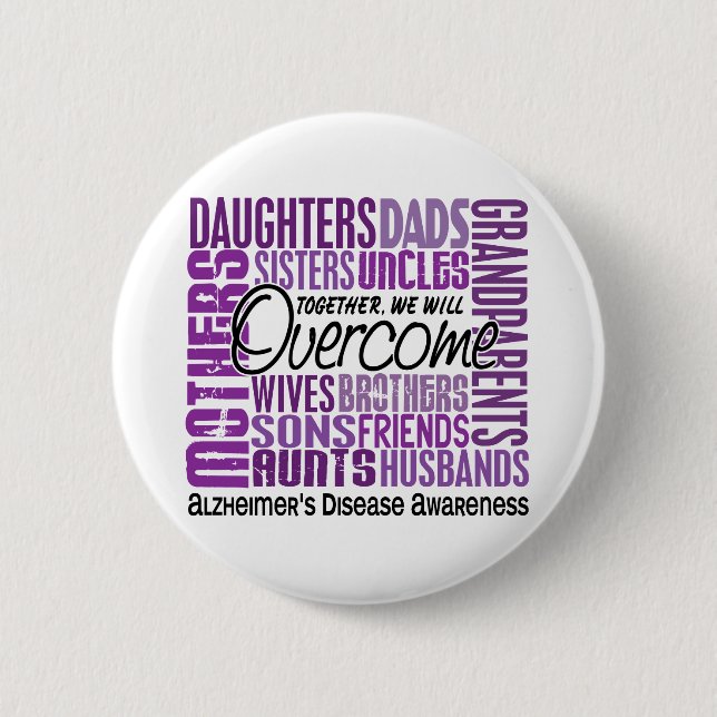Family Square Alzheimer's Disease 6 Cm Round Badge (Front)