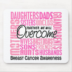 Family Square Breast Cancer Mouse Mat