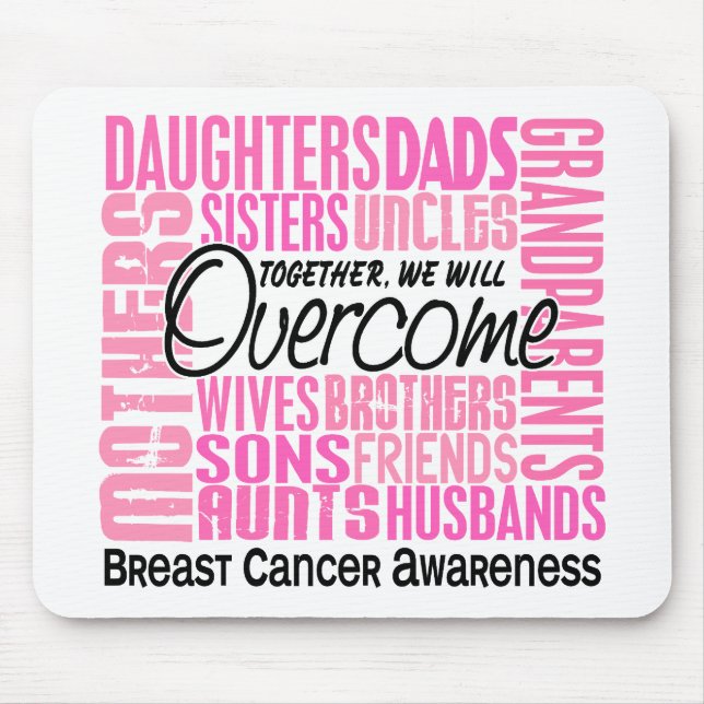 Family Square Breast Cancer Mouse Mat (Front)