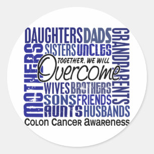 Family Square Colon Cancer Classic Round Sticker