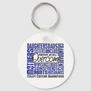 Family Square Colon Cancer Key Ring