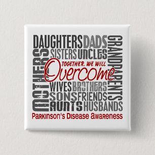 Family Square Parkinson's Disease 15 Cm Square Badge