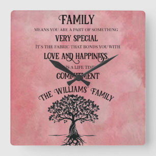 Family  square wall clock
