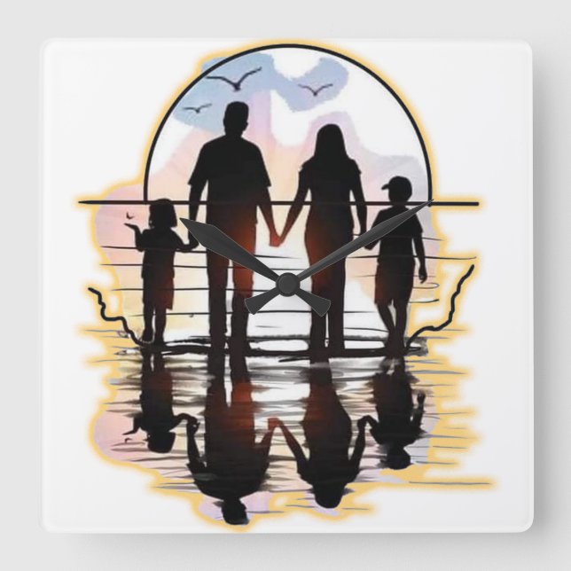 FAMILY SQUARE WALL CLOCK (Front)