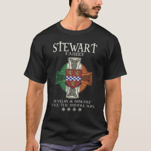 Family Stewart arm Ireland Irish Celtic cross T-Shirt