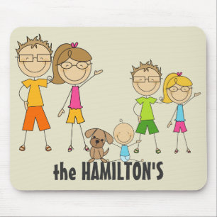 Family Stick Figure Mousepads