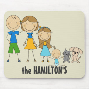 Family Stick Figure Mousepads